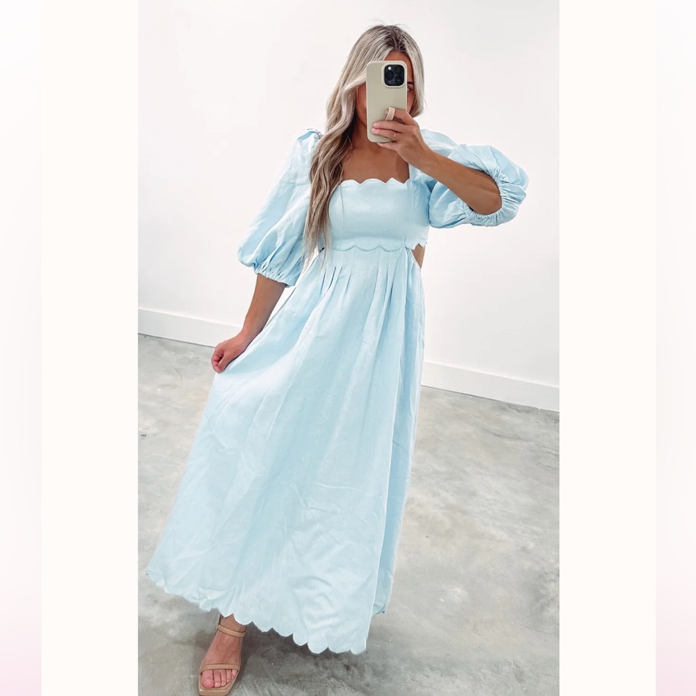 Baby blue maxi dress brand new! Size small